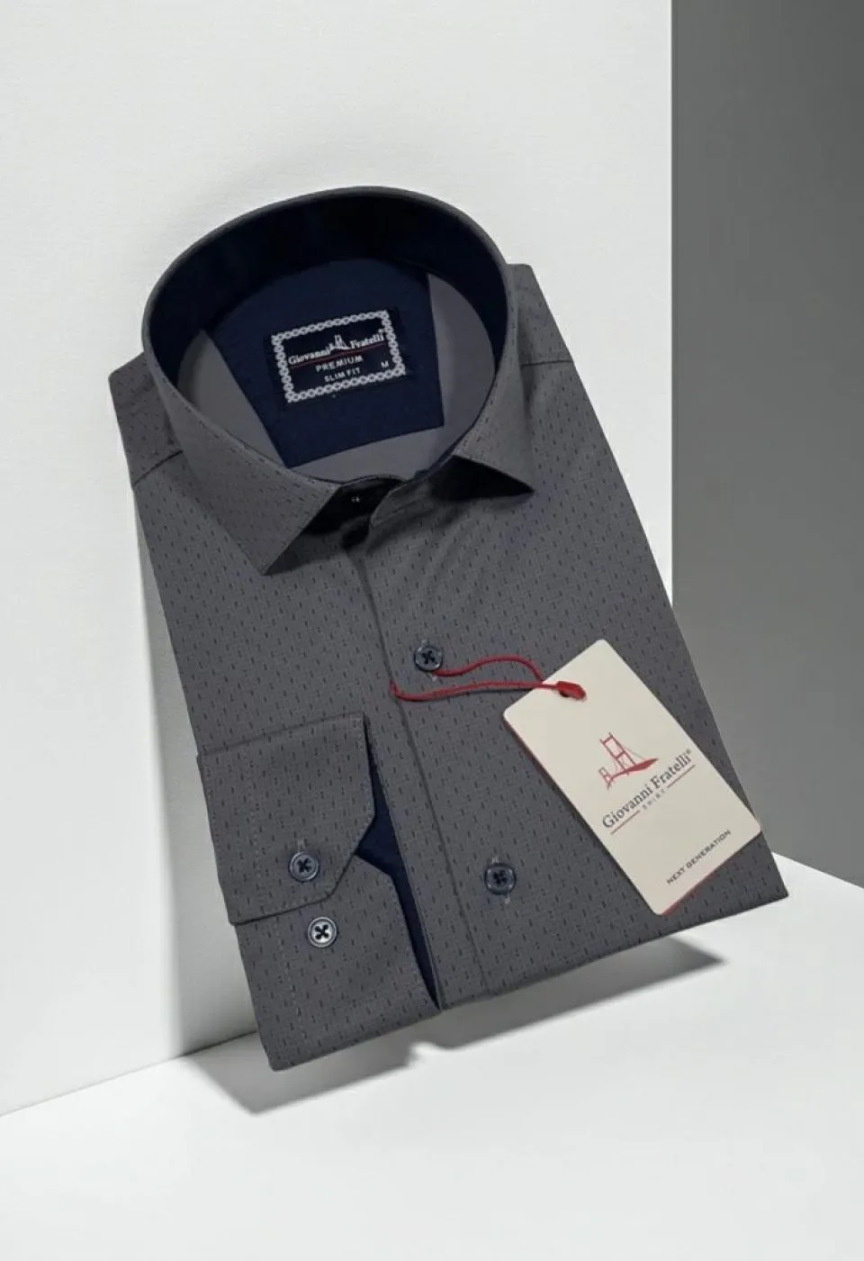 Slim Fit Uzun Kol Desenli Erkek Gömlek 3GMK312460007