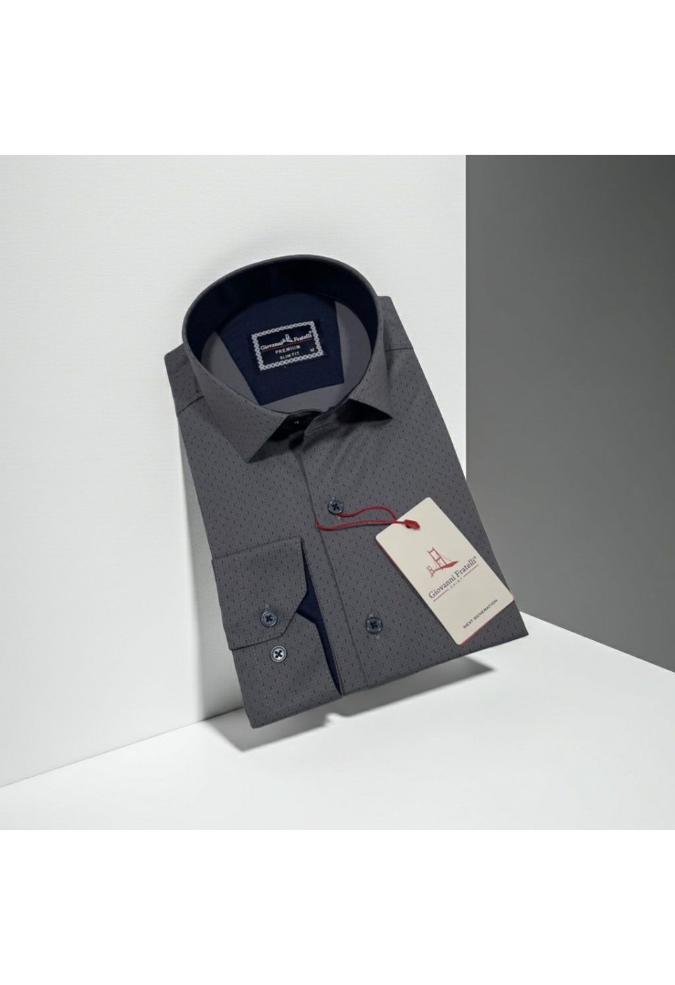 Slim Fit Uzun Kol Desenli Erkek Gömlek 3GMK312460007 - Giovanni Fratelli