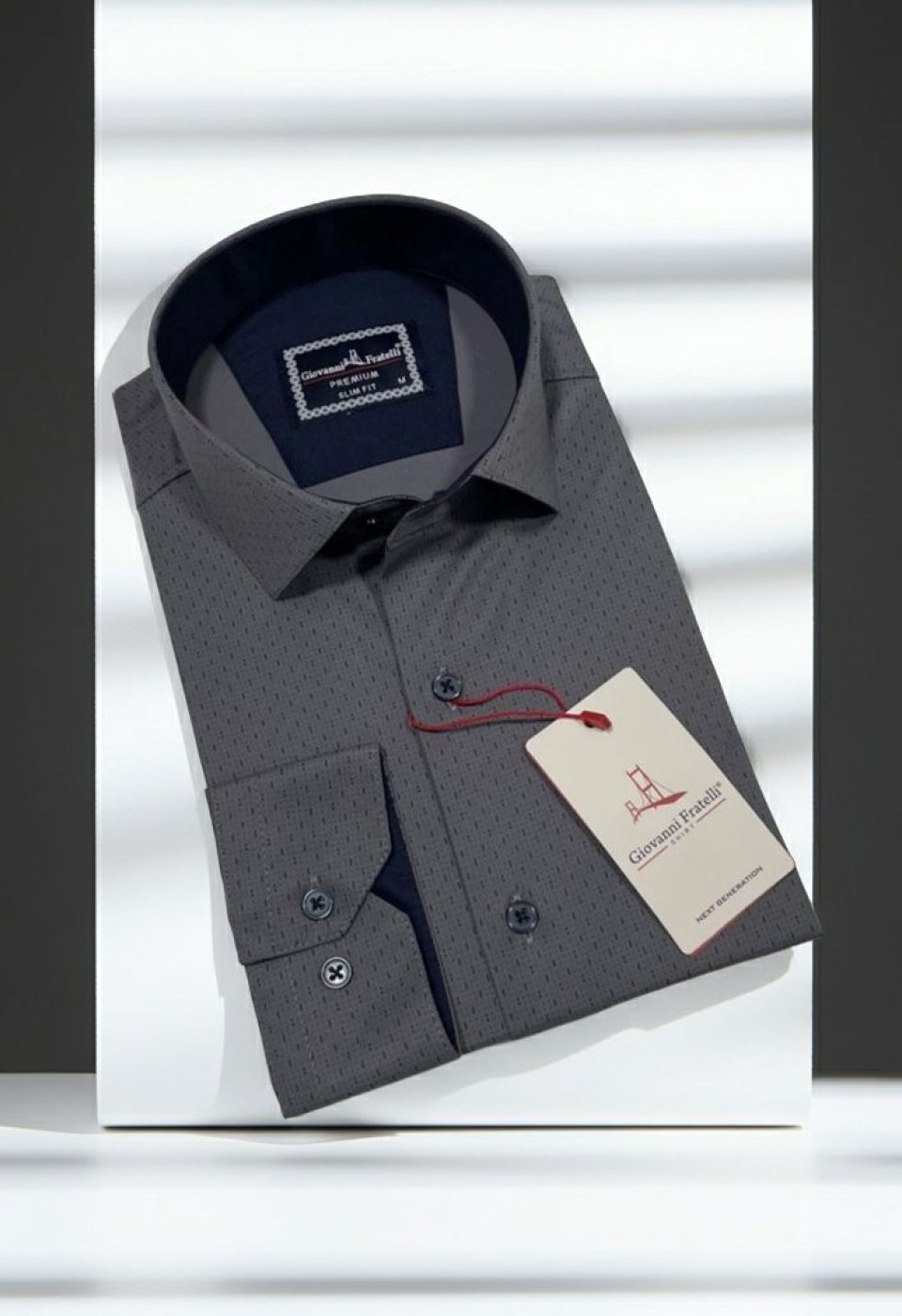 Slim Fit Uzun Kol Desenli Erkek Gömlek 3GMK312460007 - Giovanni Fratelli