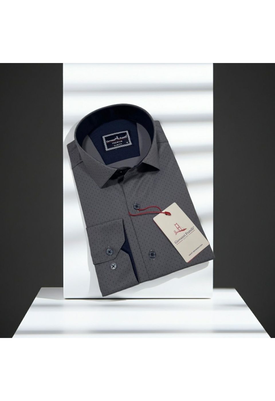 Slim Fit Uzun Kol Desenli Erkek Gömlek 3GMK312460007 - Giovanni Fratelli
