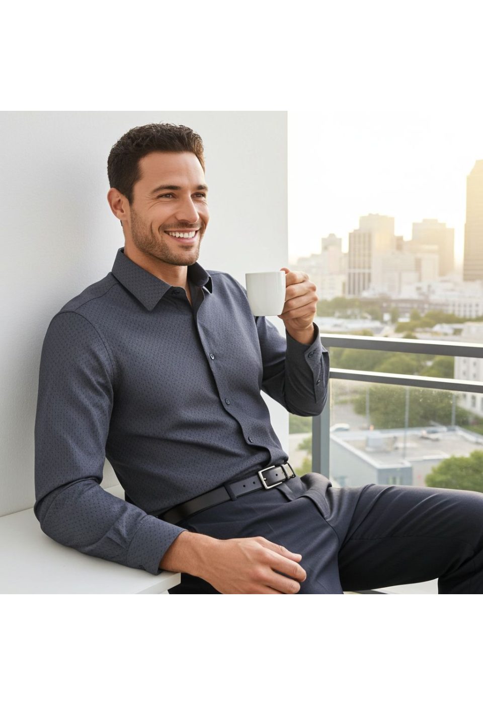 Slim Fit Uzun Kol Desenli Erkek Gömlek 3GMK312460007 - Giovanni Fratelli