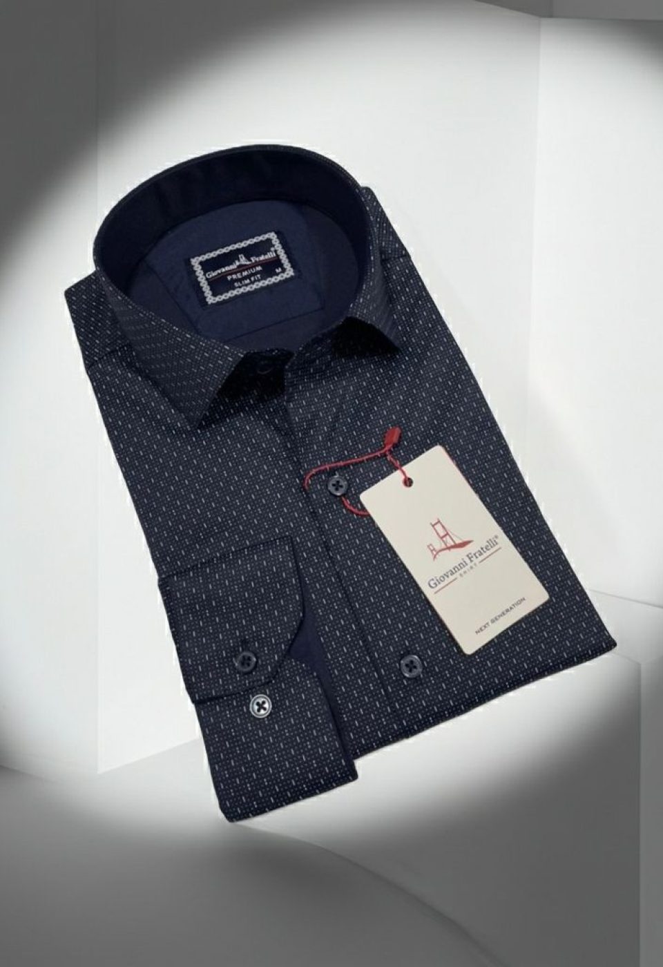 Slim Fit Uzun Kol Desenli Erkek Gömlek 3GMK312460009