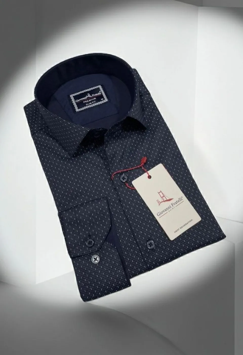 Slim Fit Uzun Kol Desenli Erkek Gömlek 3GMK312460009