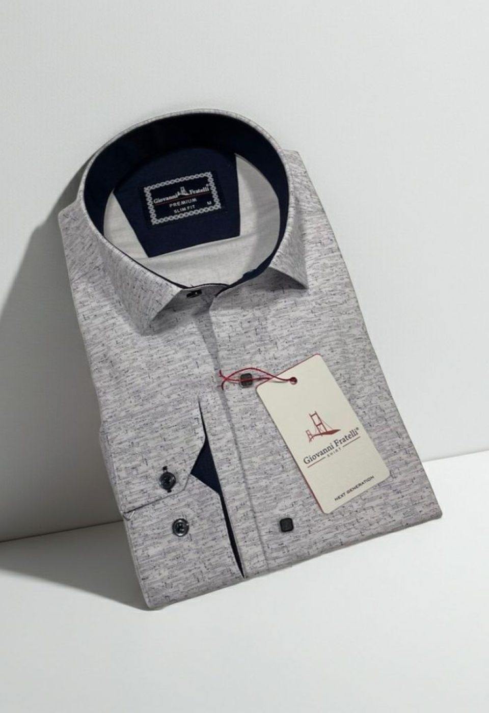 Slim Fit Uzun Kol Desenli Erkek Gömlek 3GMK312463001