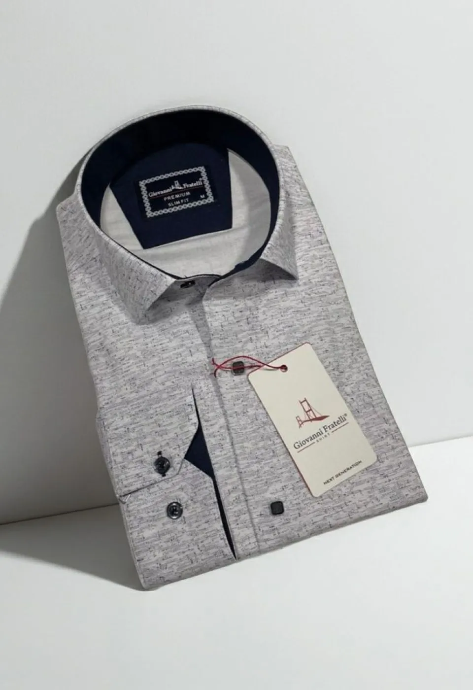 Slim Fit Uzun Kol Desenli Erkek Gömlek 3GMK312463001