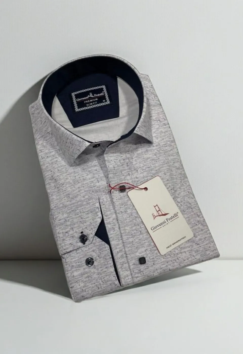 Slim Fit Uzun Kol Desenli Erkek Gömlek 3GMK312463001