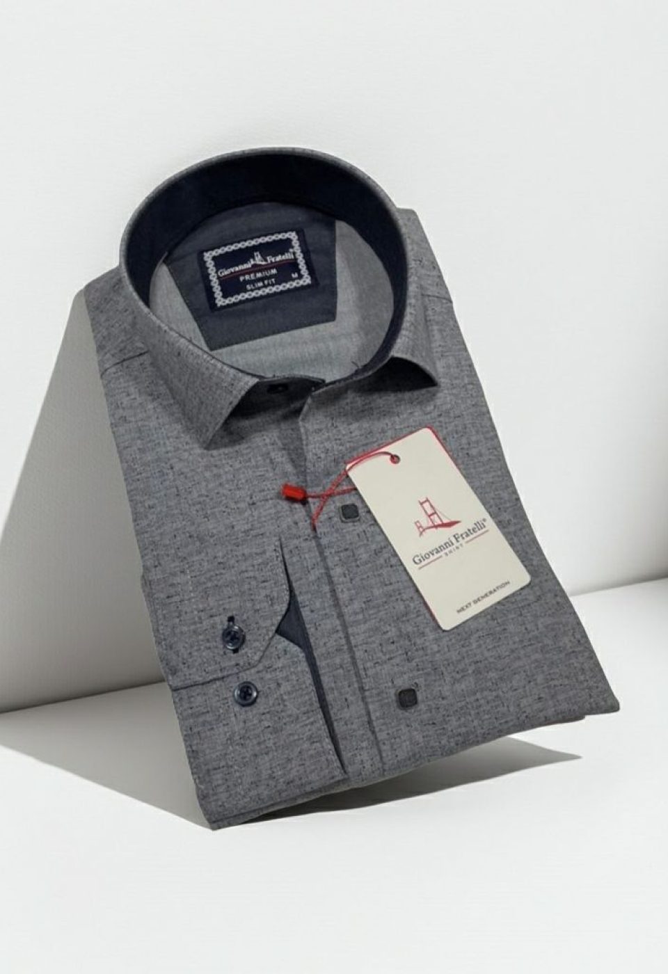 Slim Fit Uzun Kol Desenli Erkek Gömlek 3GMK312463002