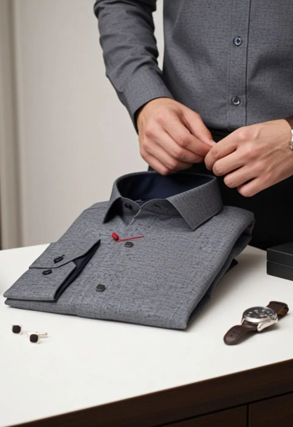 Slim Fit Uzun Kol Desenli Erkek Gömlek 3GMK312463002