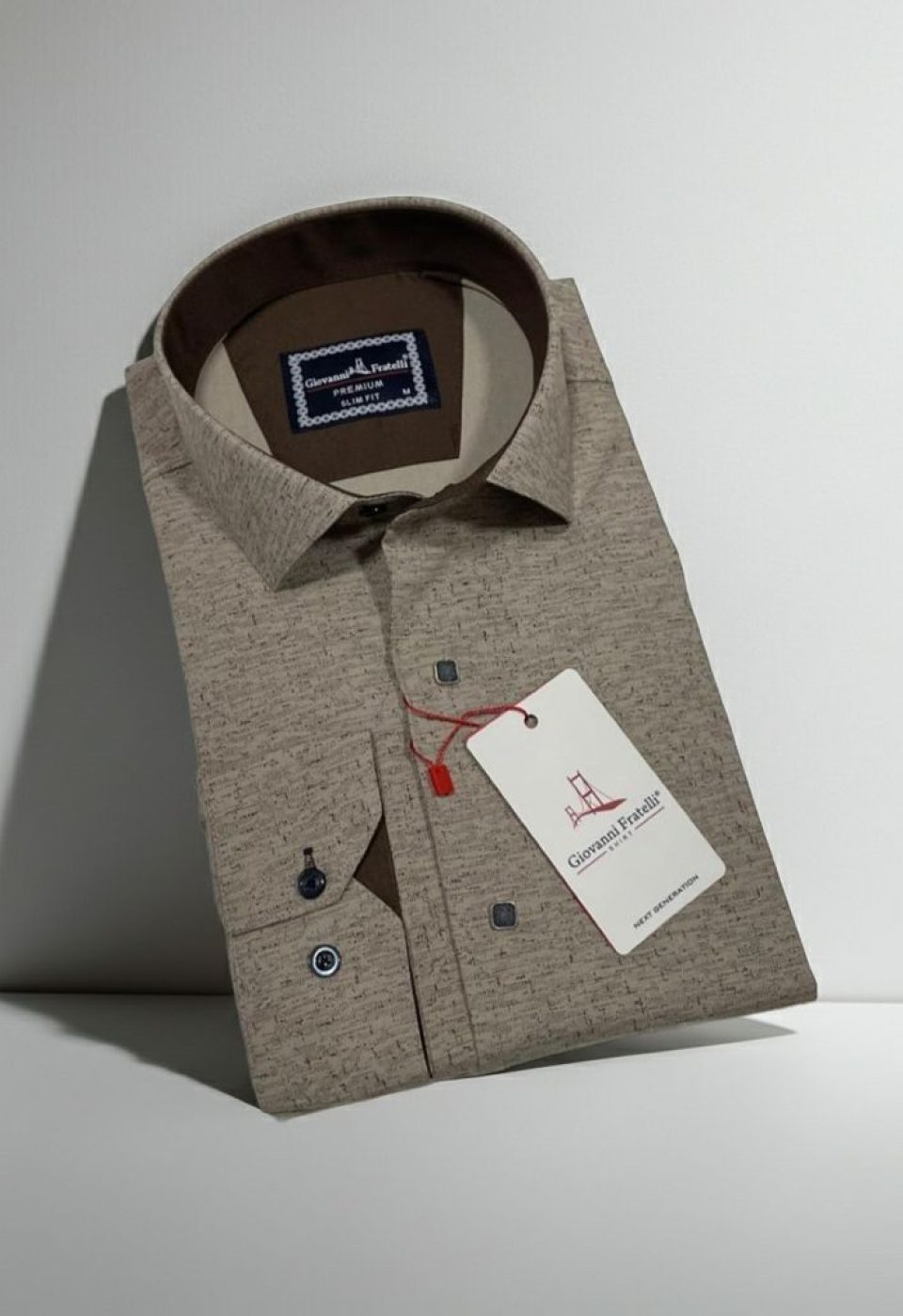 Slim Fit Uzun Kol Desenli Erkek Gömlek 3GMK312463003