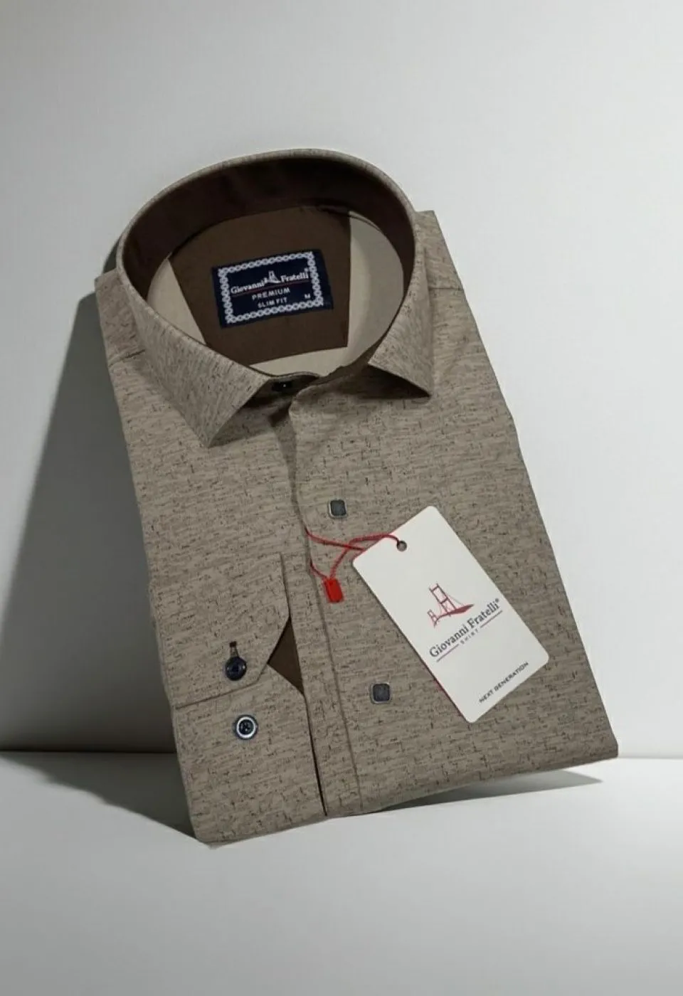 Slim Fit Uzun Kol Desenli Erkek Gömlek 3GMK312463003