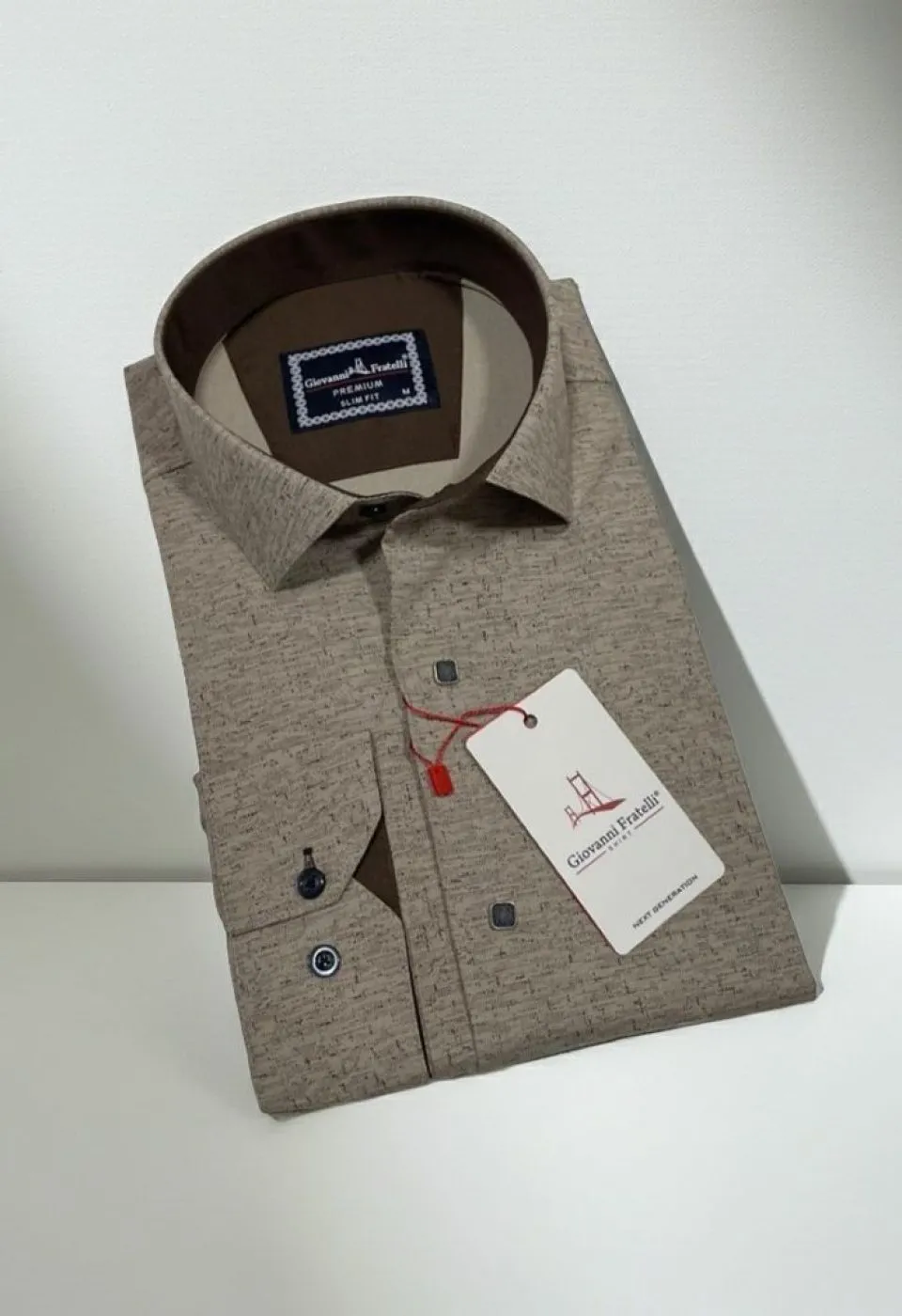 Slim Fit Uzun Kol Desenli Erkek Gömlek 3GMK312463003