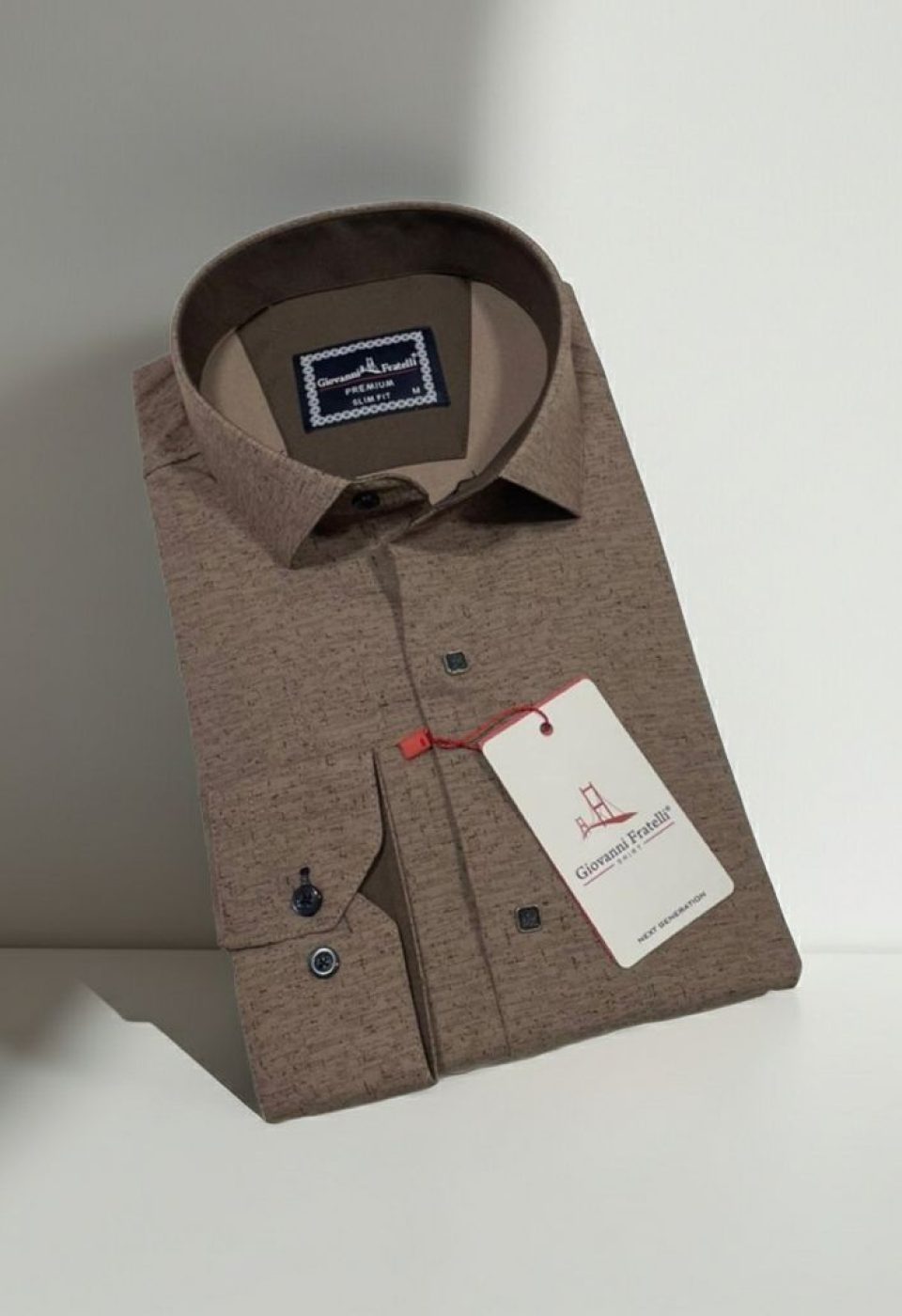 Slim Fit Uzun Kol Desenli Erkek Gömlek 3GMK312463004