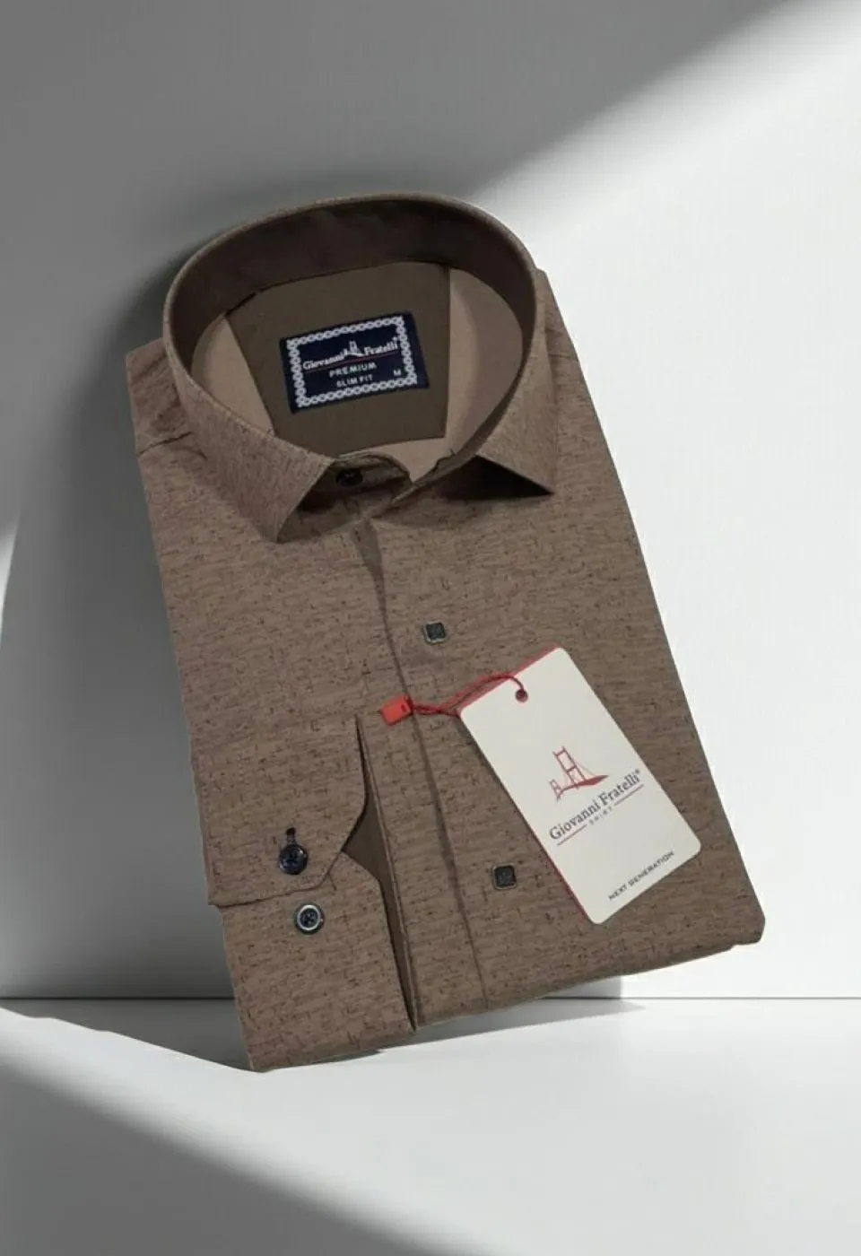 Slim Fit Uzun Kol Desenli Erkek Gömlek 3GMK312463004