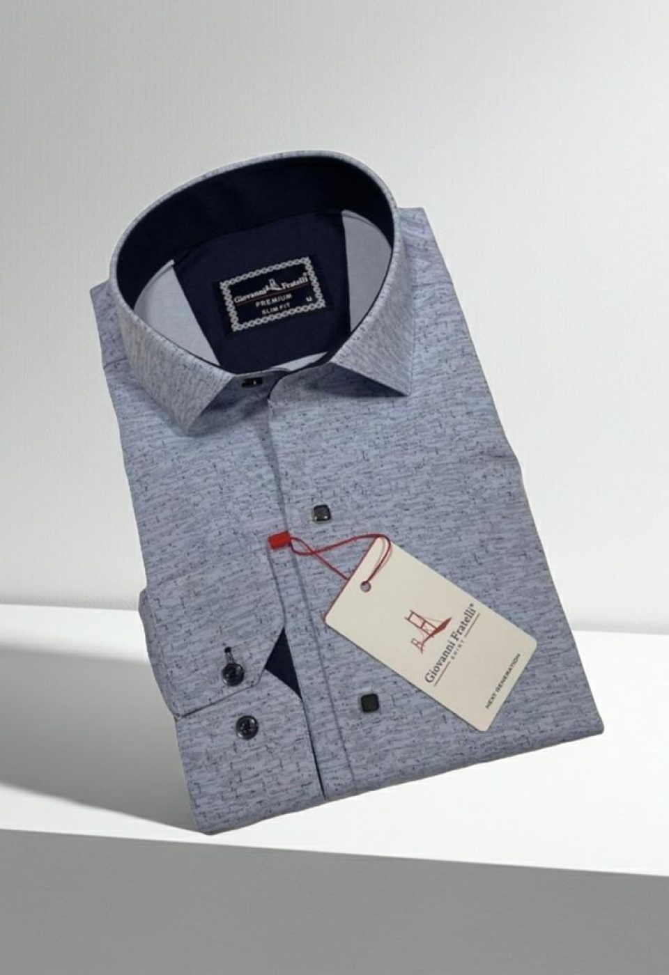 Slim Fit Uzun Kol Desenli Erkek Gömlek 3GMK312463005