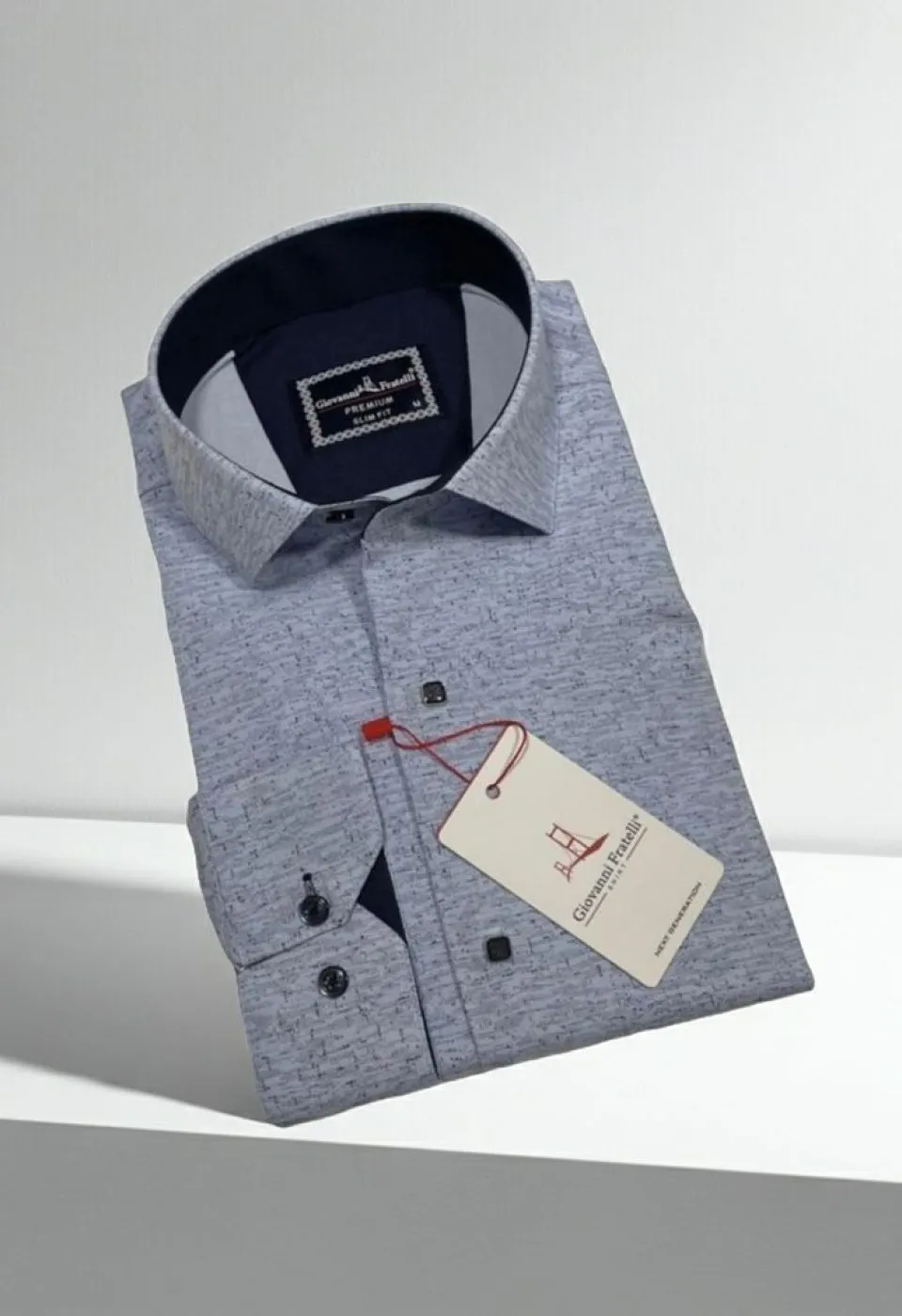Slim Fit Uzun Kol Desenli Erkek Gömlek 3GMK312463005