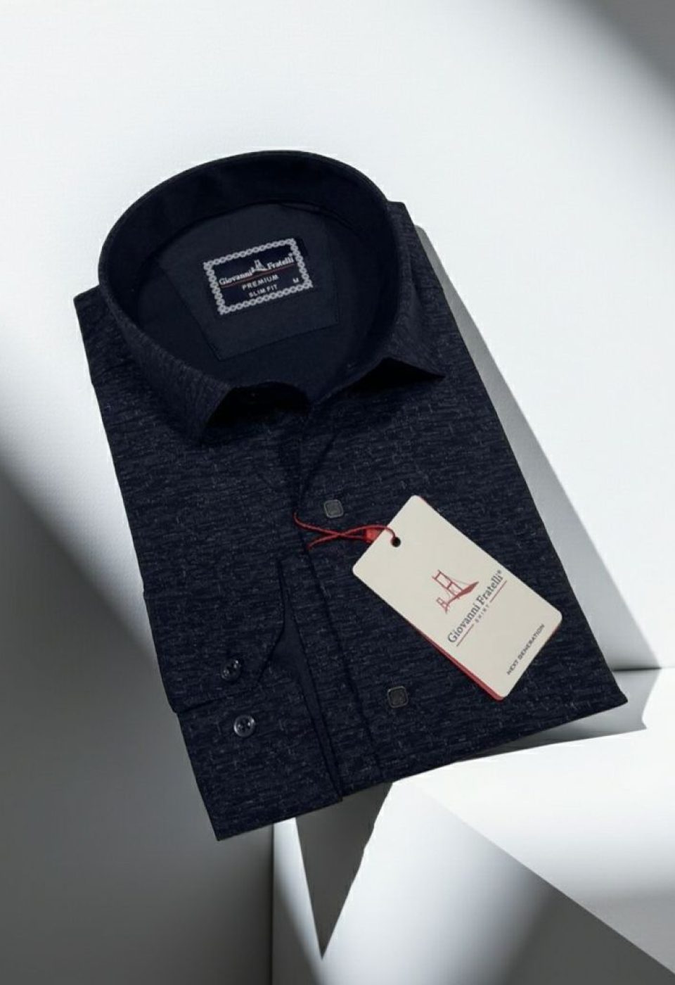 Slim Fit Uzun Kol Desenli Erkek Gömlek 3GMK312463009