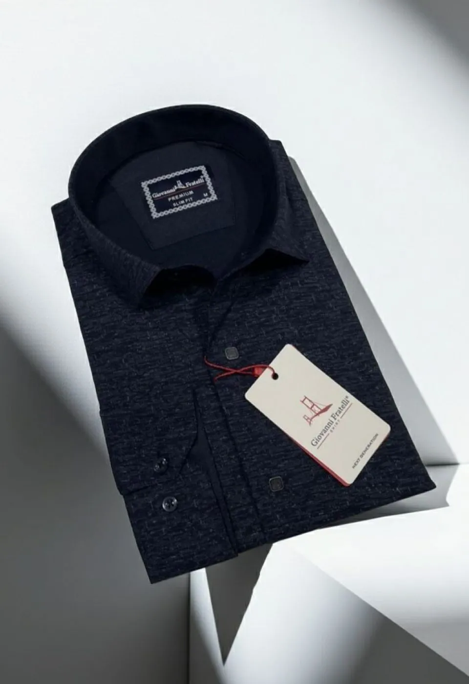 Slim Fit Uzun Kol Desenli Erkek Gömlek 3GMK312463009