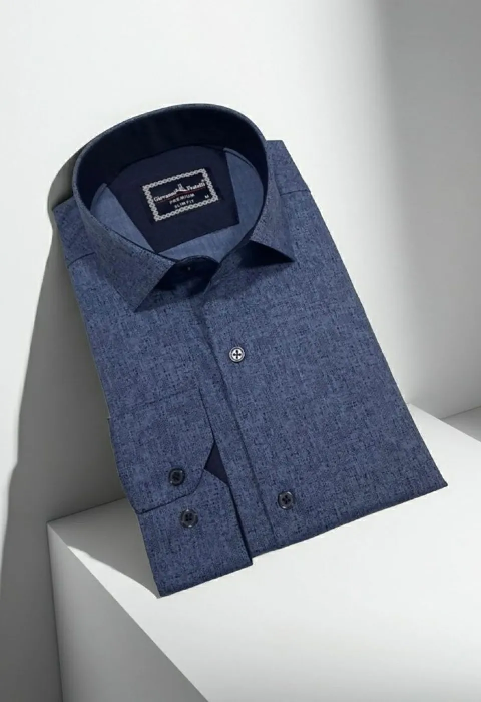 Slim Fit Uzun Kol Desenli Erkek Gömlek 3GMK312464002