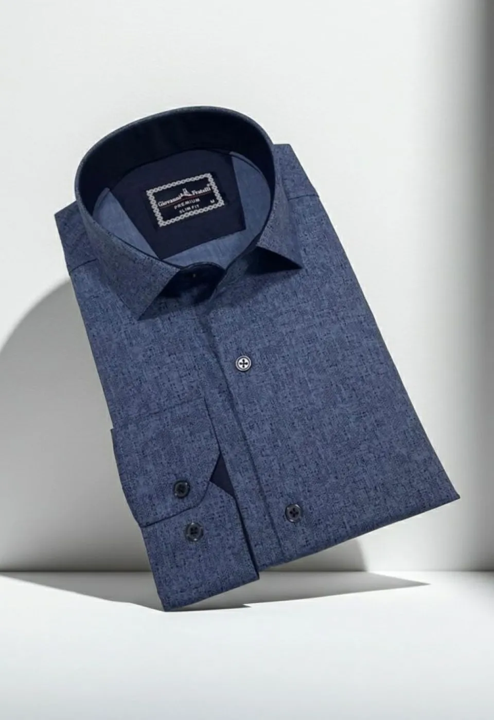 Slim Fit Uzun Kol Desenli Erkek Gömlek 3GMK312464002