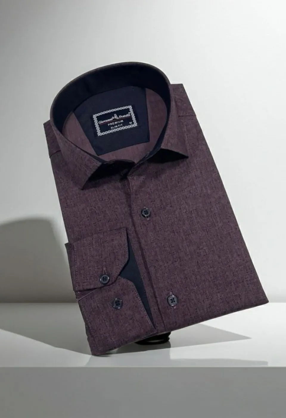 Slim Fit Uzun Kol Desenli Erkek Gömlek 3GMK312464003