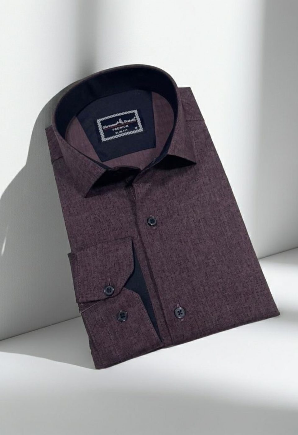 Slim Fit Uzun Kol Desenli Erkek Gömlek 3GMK312464003