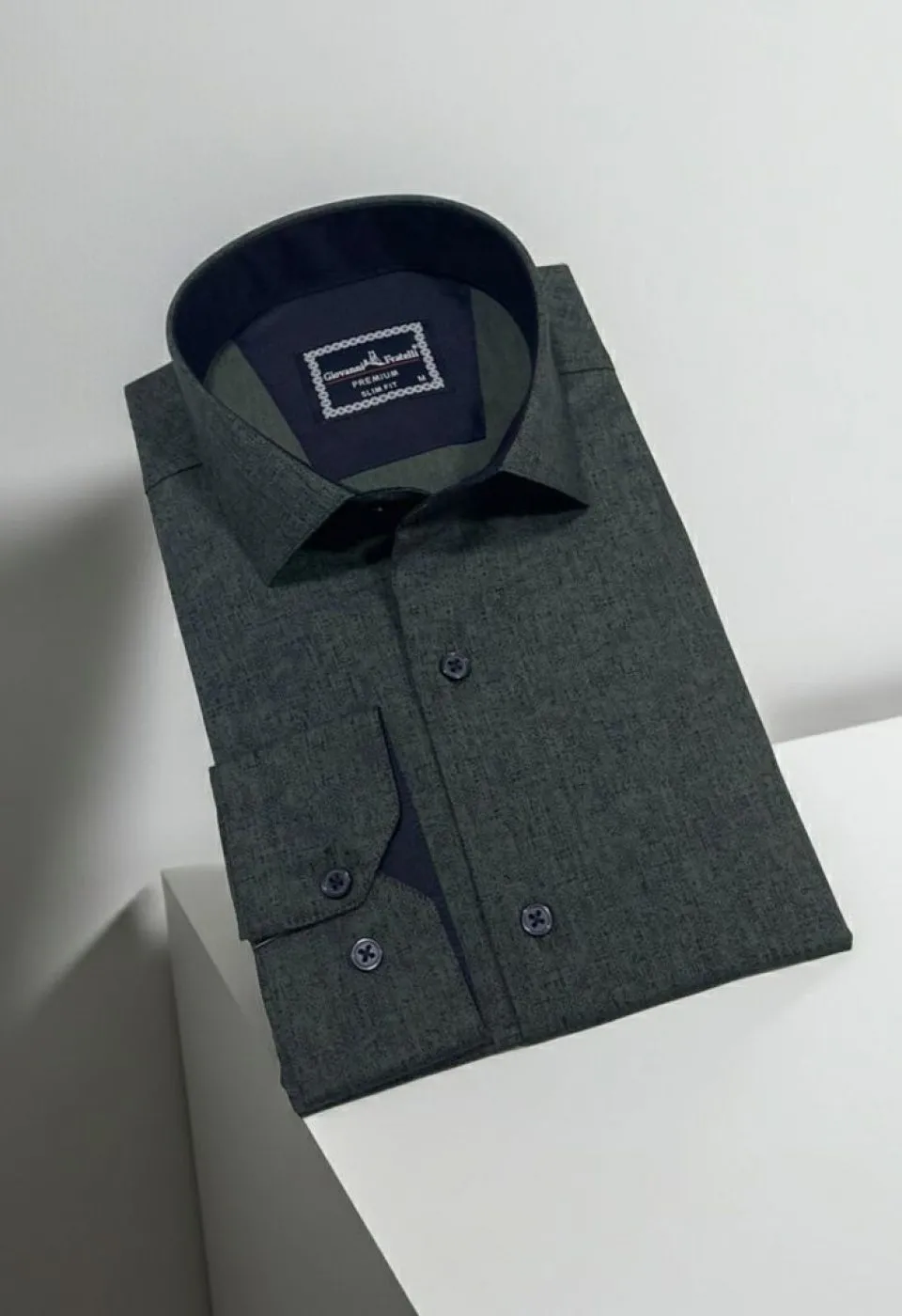 Slim Fit Uzun Kol Desenli Erkek Gömlek 3GMK312464004