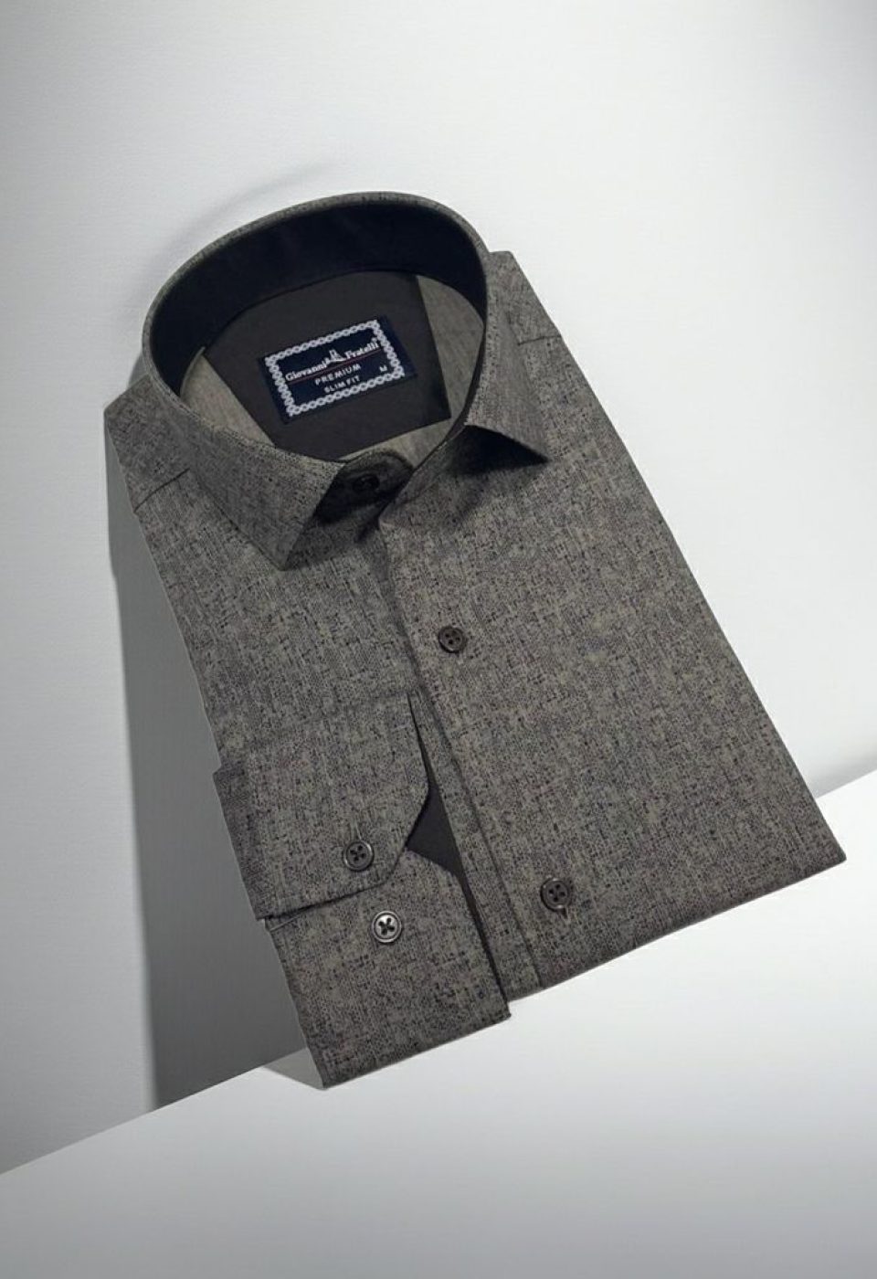Slim Fit Uzun Kol Desenli Erkek Gömlek 3GMK312464005