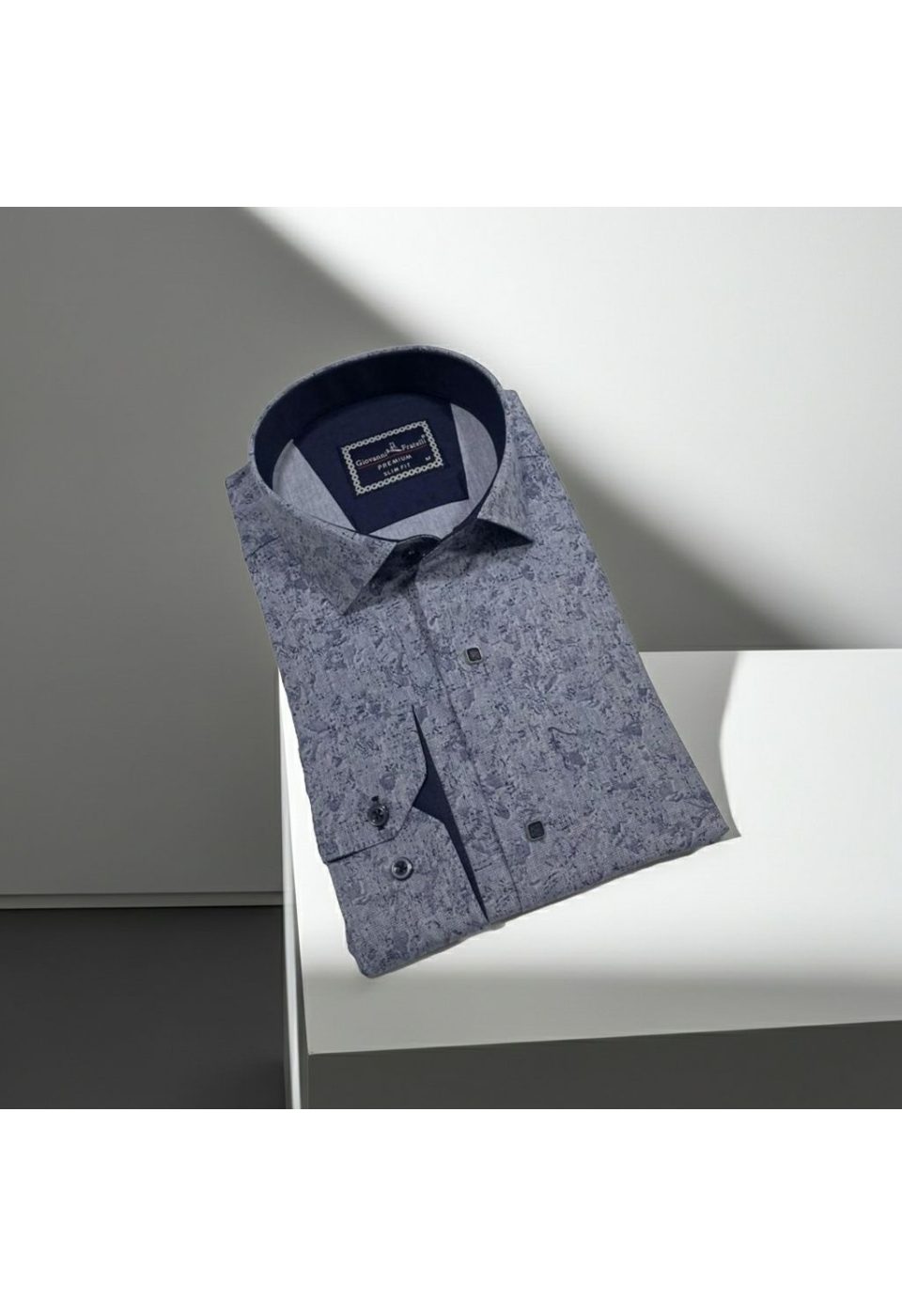 2466 CR 001 Slim Fit Uzun Kol Desenli Erkek Gömlek 3GMK3122466001 - Giovanni Fratelli