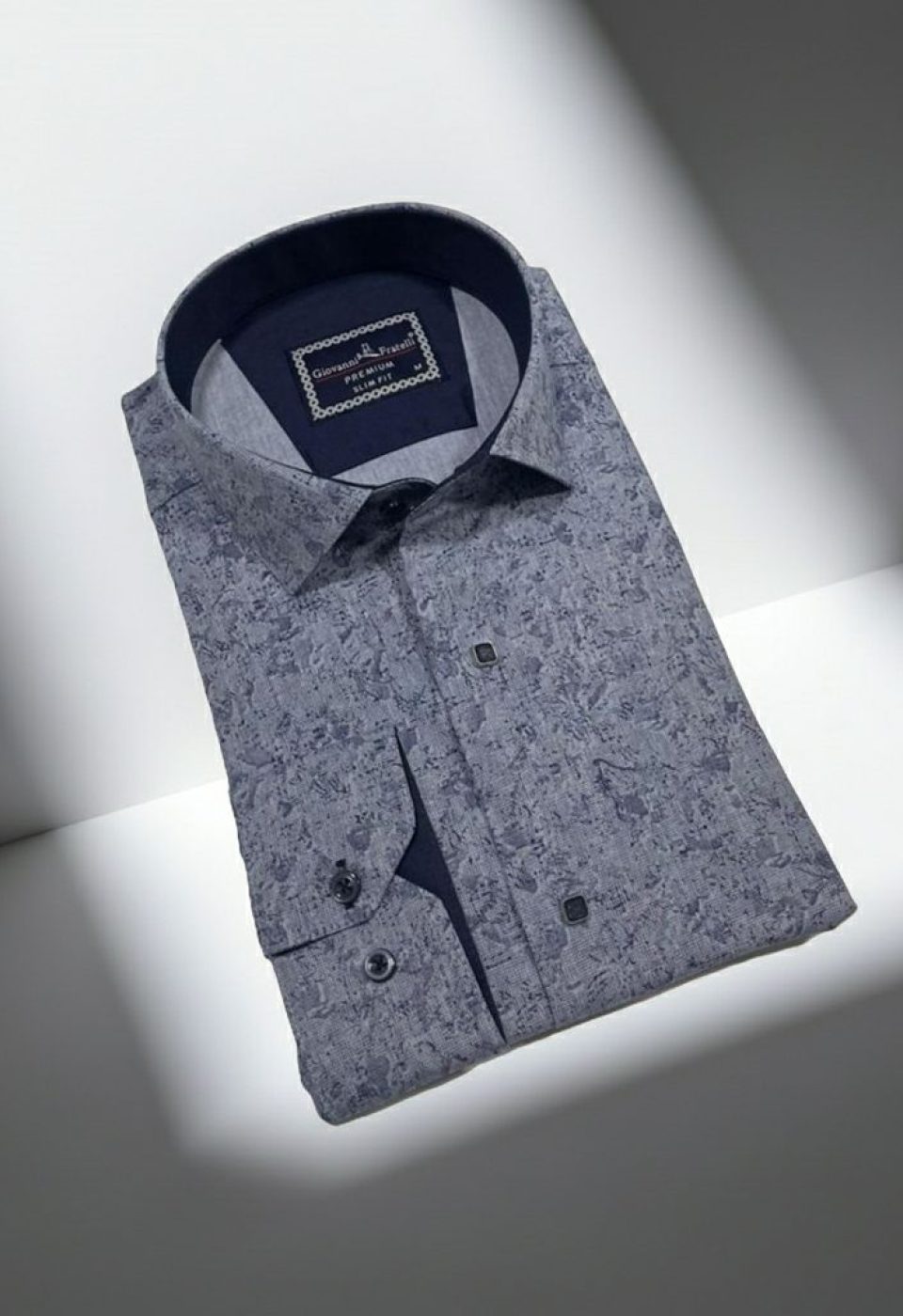 Slim Fit Uzun Kol Desenli Erkek Gömlek 3GMK3122466001 Slim Fit Uzun Kol Desenli Erkek Gömlek 3GMK3122466001