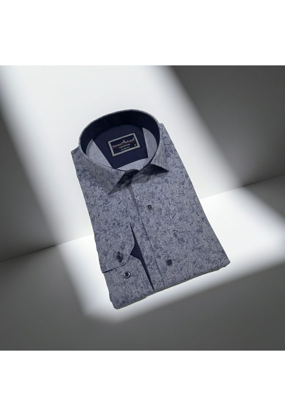 2466 CR 001 Slim Fit Uzun Kol Desenli Erkek Gömlek 3GMK3122466001 - Giovanni Fratelli