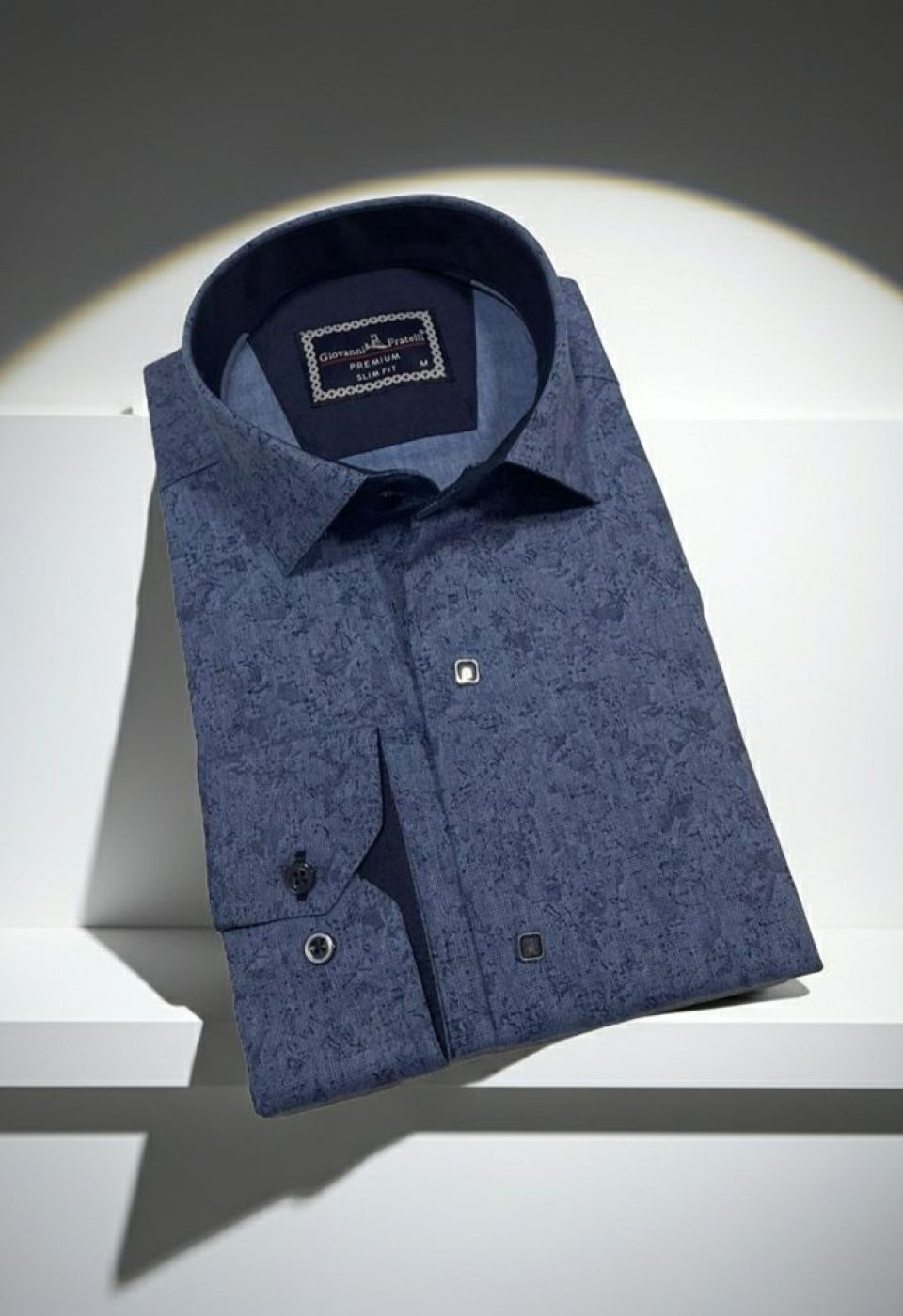 Slim Fit Uzun Kol Desenli Erkek Gömlek 3GMK3122466002 Slim Fit Uzun Kol Desenli Erkek Gömlek 3GMK3122466002