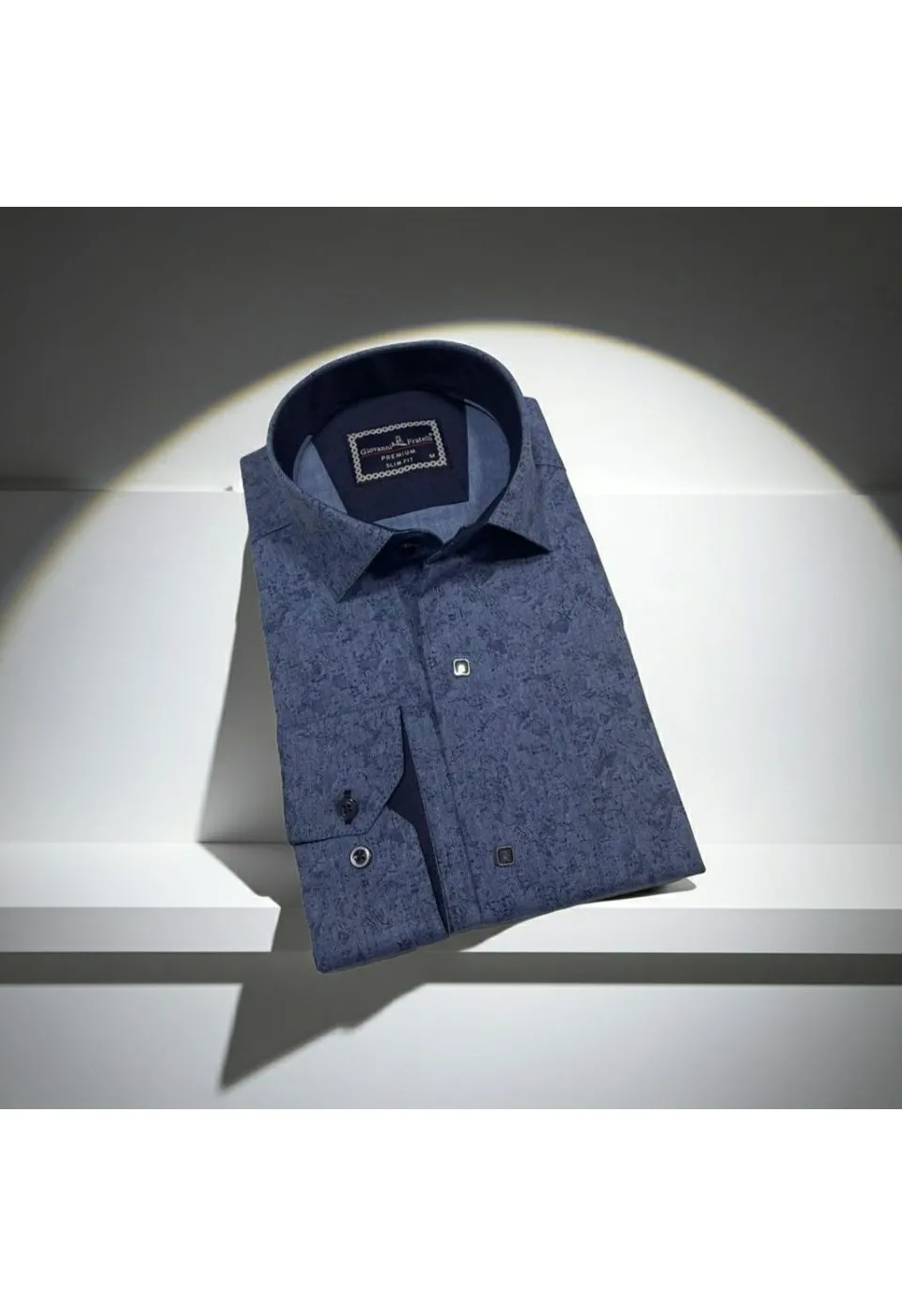Slim Fit Uzun Kol Desenli Erkek Gömlek 3GMK3122466002 - Giovanni Fratelli