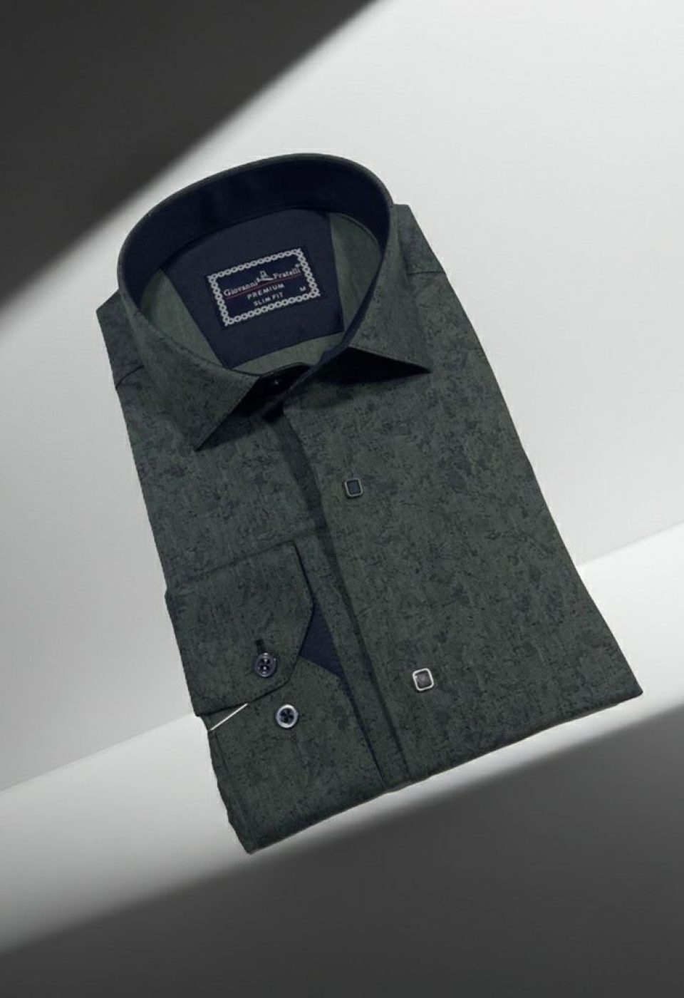 Slim Fit Uzun Kol Desenli Erkek Gömlek 3GMK3122466003