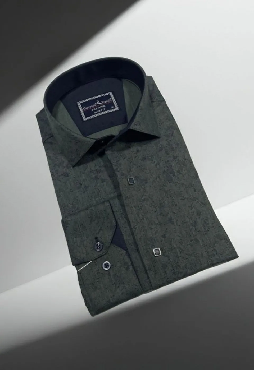 Slim Fit Uzun Kol Desenli Erkek Gömlek 3GMK3122466003