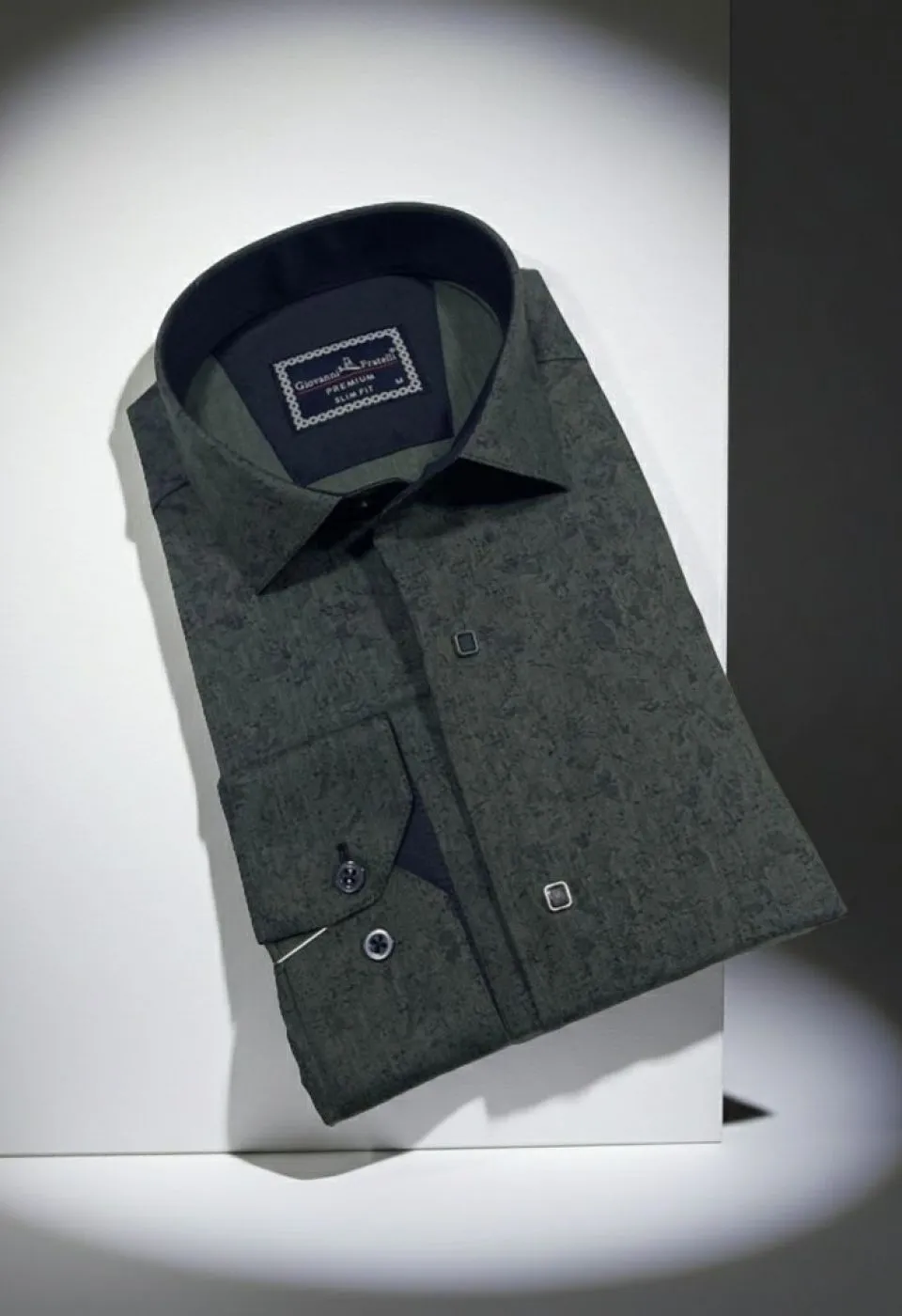 Slim Fit Uzun Kol Desenli Erkek Gömlek 3GMK3122466003