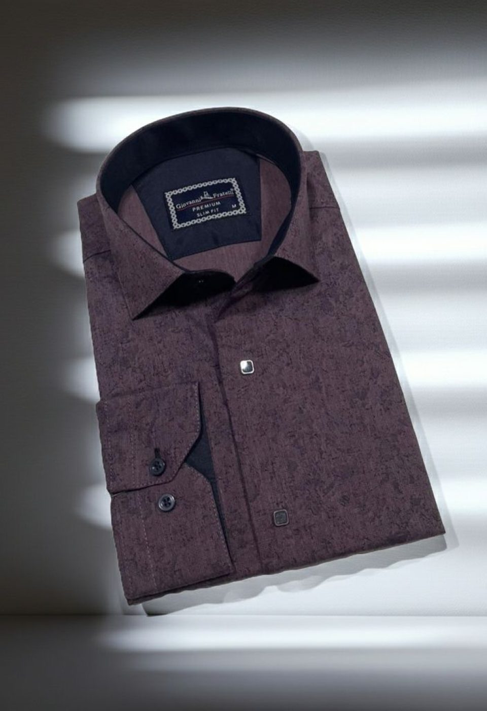 2466 CR 004 Slim Fit Uzun Kol Desenli Erkek Gömlek 3GMK3122466004 - Giovanni Fratelli