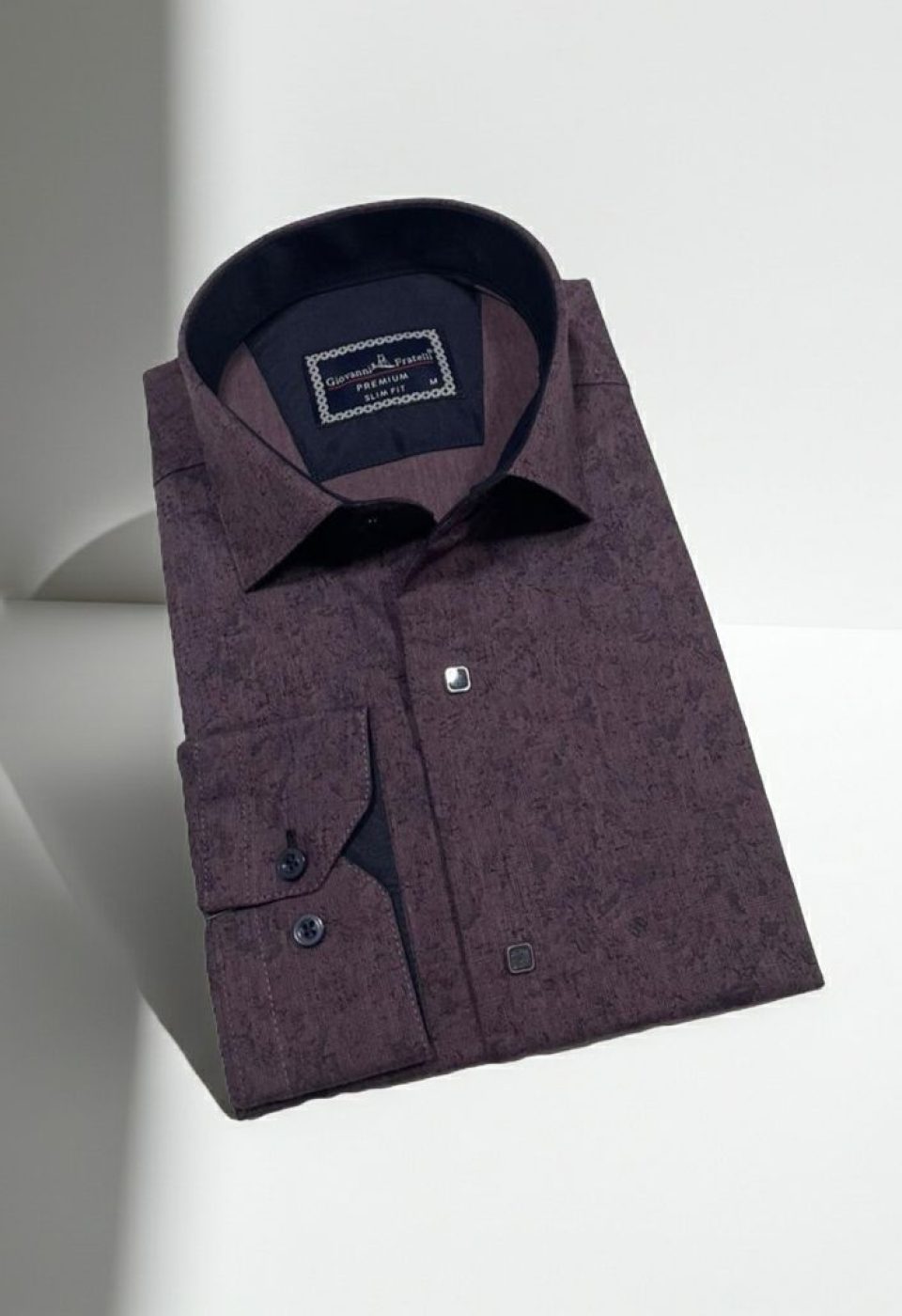 Slim Fit Uzun Kol Desenli Erkek Gömlek 3GMK3122466004