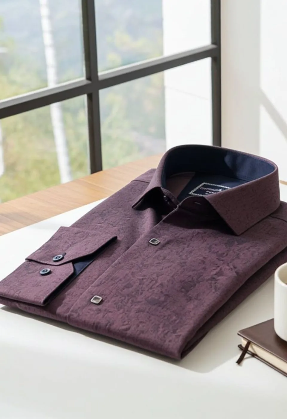 Slim Fit Uzun Kol Desenli Erkek Gömlek 3GMK3122466004