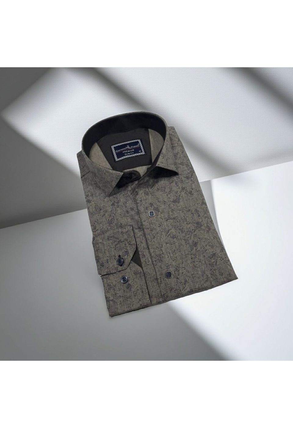 2466 CR 005 Slim Fit Uzun Kol Desenli Erkek Gömlek 3GMK3122466005 - Giovanni Fratelli