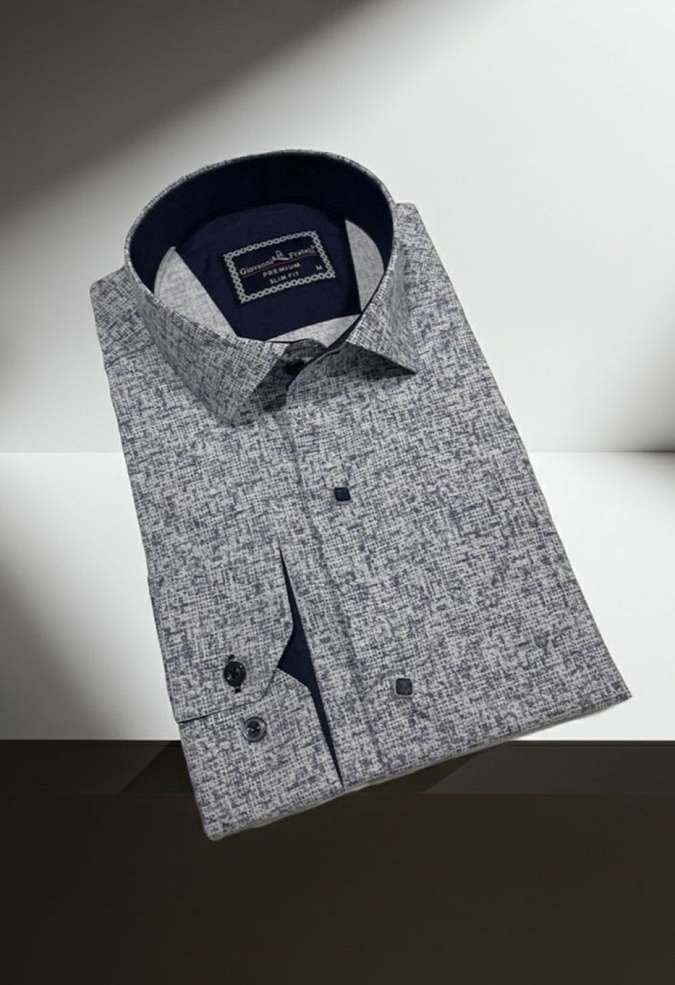 2467 CR 001 Slim Fit Uzun Kol Desenli Erkek Gömlek 3GMK312467001 - Giovanni Fratelli