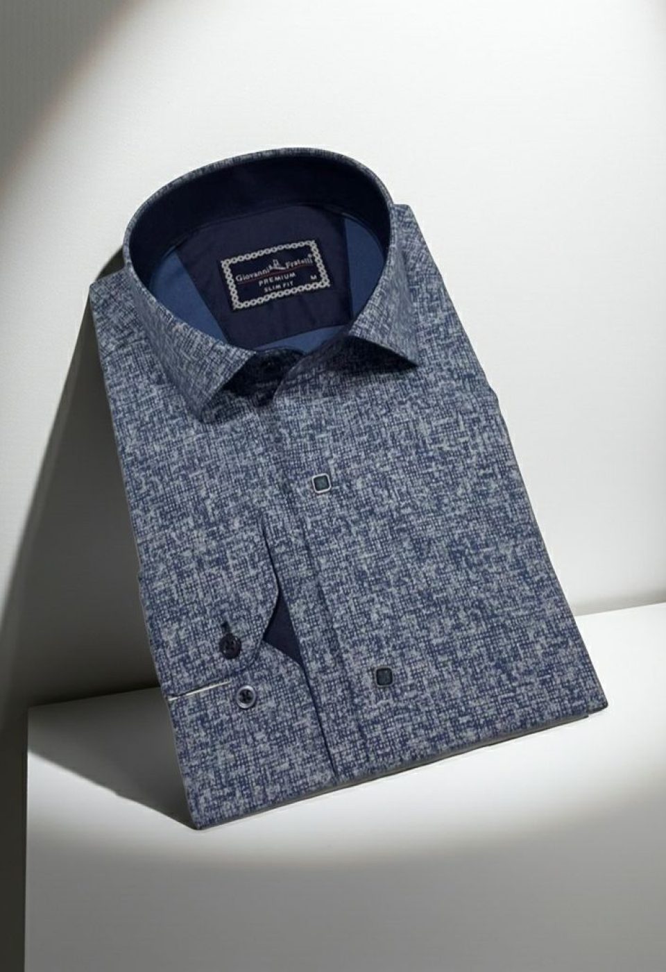 Slim Fit Uzun Kol Desenli Erkek Gömlek 3GMK312467002 - Giovanni Fratelli