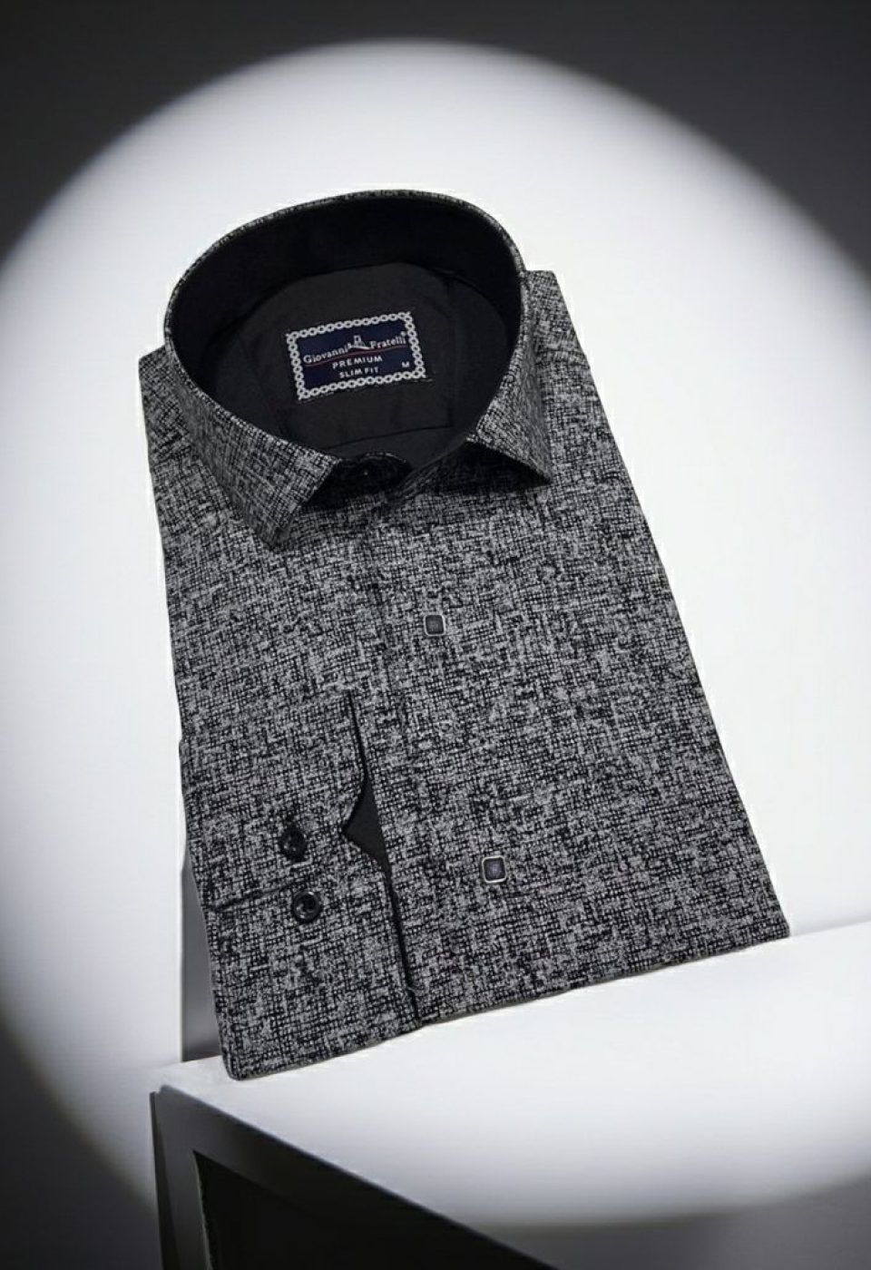 Slim Fit Uzun Kol Desenli Erkek Gömlek 3GMK312467004