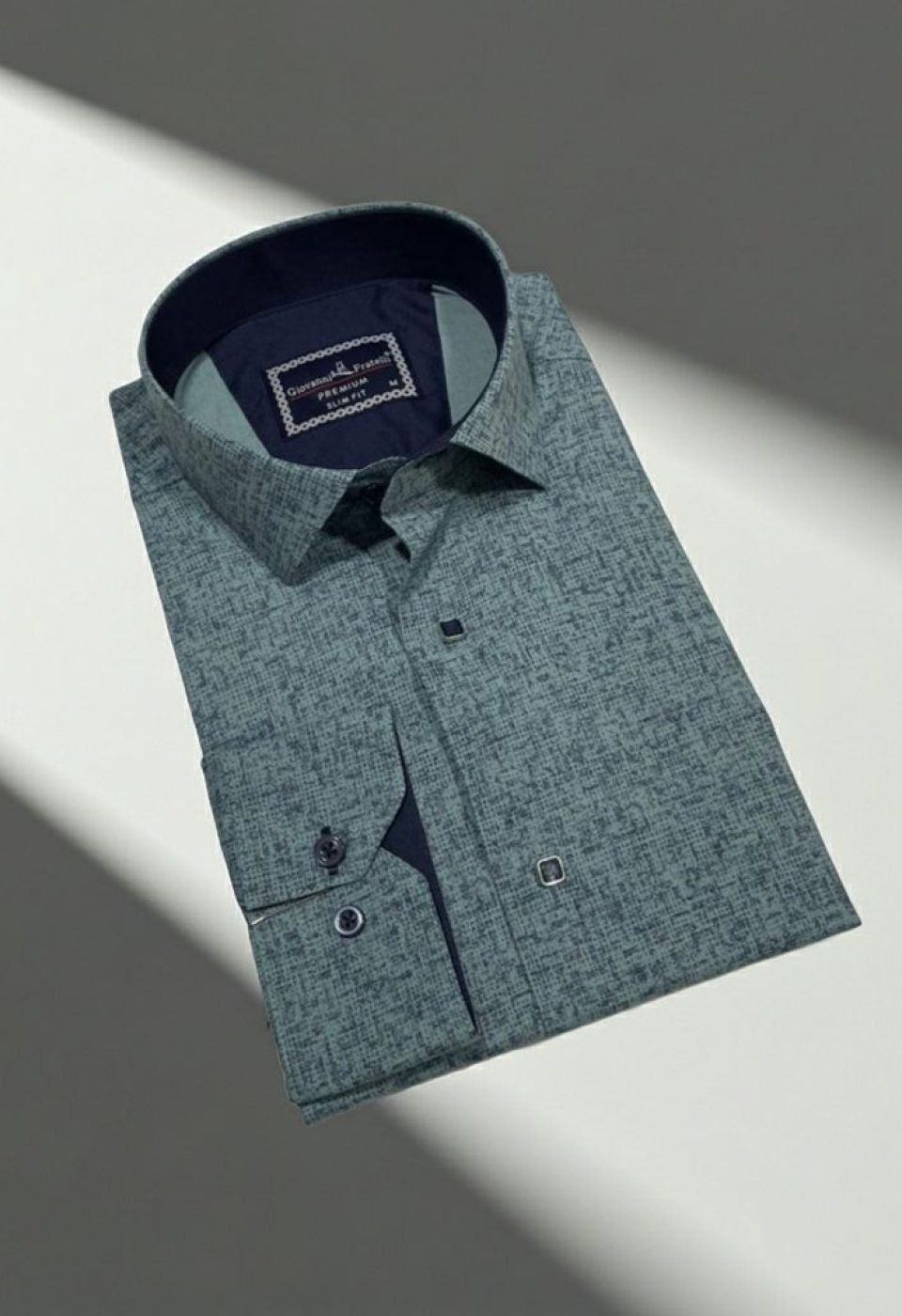 Slim Fit Uzun Kol Desenli Erkek Gömlek 3GMK312467005 - Giovanni Fratelli