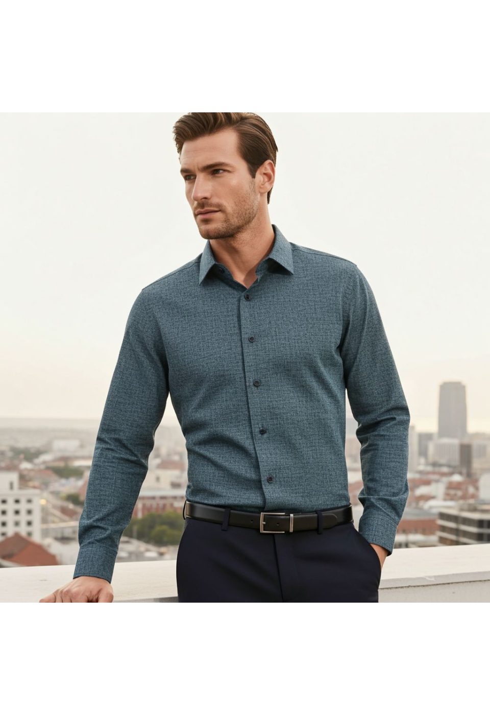 Slim Fit Uzun Kol Desenli Erkek Gömlek 3GMK312467005 - Giovanni Fratelli