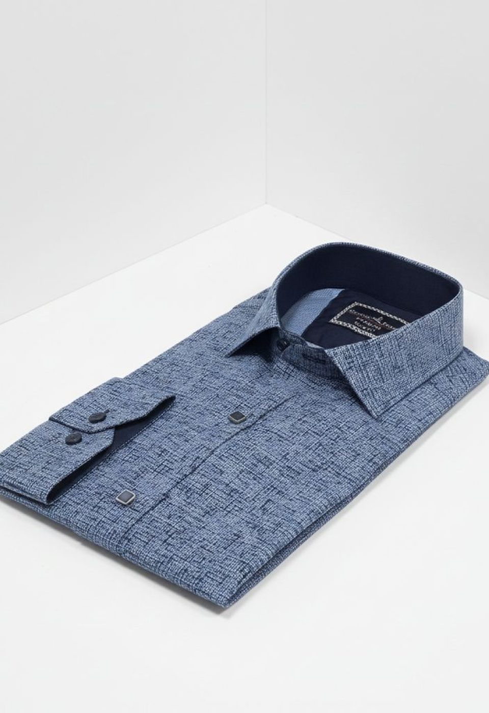 Slim Fit Uzun Kol Desenli Erkek Gömlek 3GMK312481002