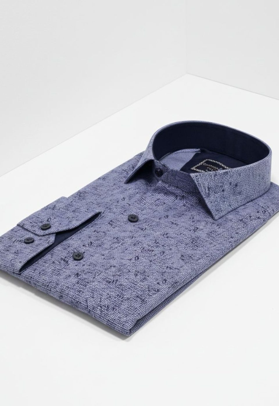 Slim Fit Uzun Kol Desenli Erkek Gömlek 3GMK312494001
