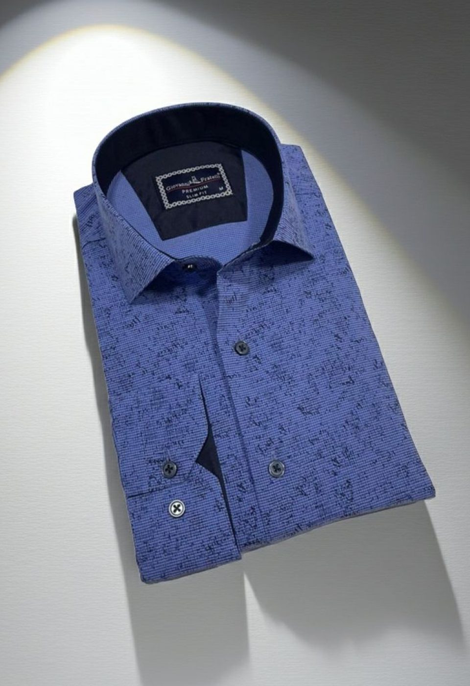 Slim Fit Uzun Kol Desenli Erkek Gömlek 3GMK312494002