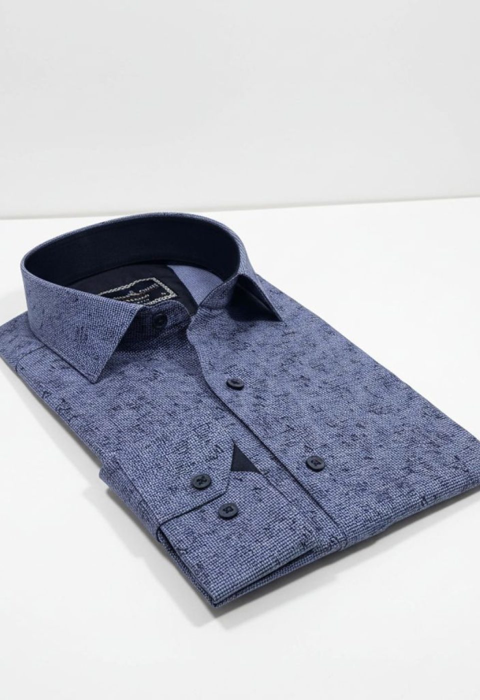 Slim Fit Uzun Kol Desenli Erkek Gömlek 3GMK312494003