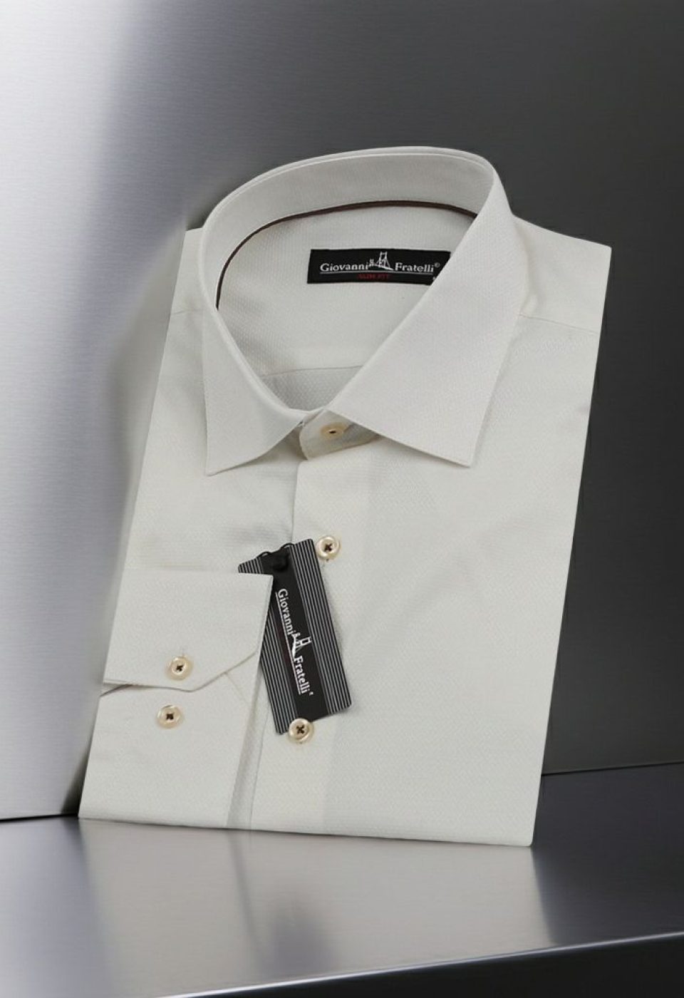 Slim Fit Uzun Kol Desenli Jakar Armürlü Gömlek 3192 CR 001 - Giovanni Fratelli