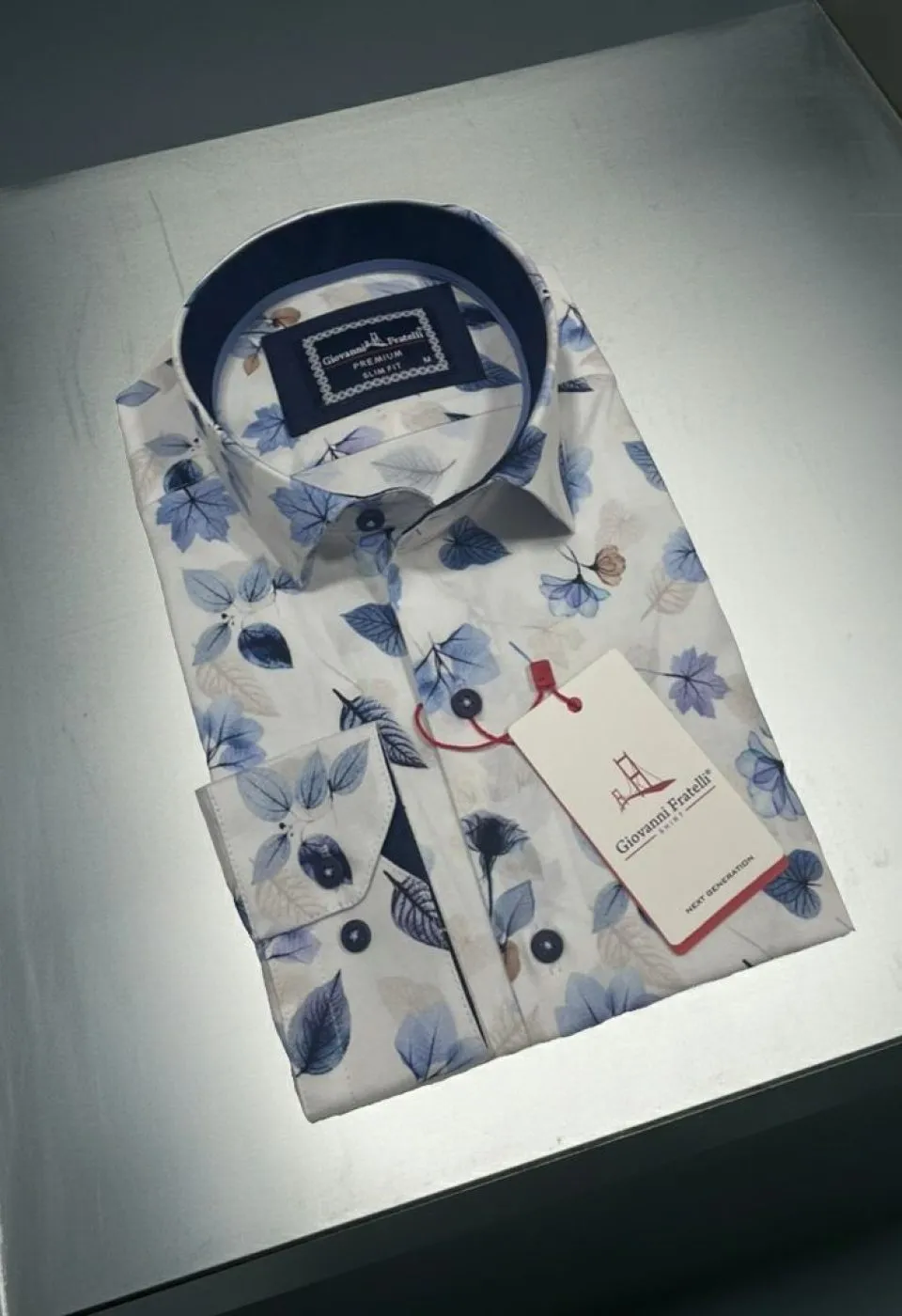 Slim Fit Uzun Kol Desenli Erkek Gömlek 3GMK314206002 - Giovanni Fratelli